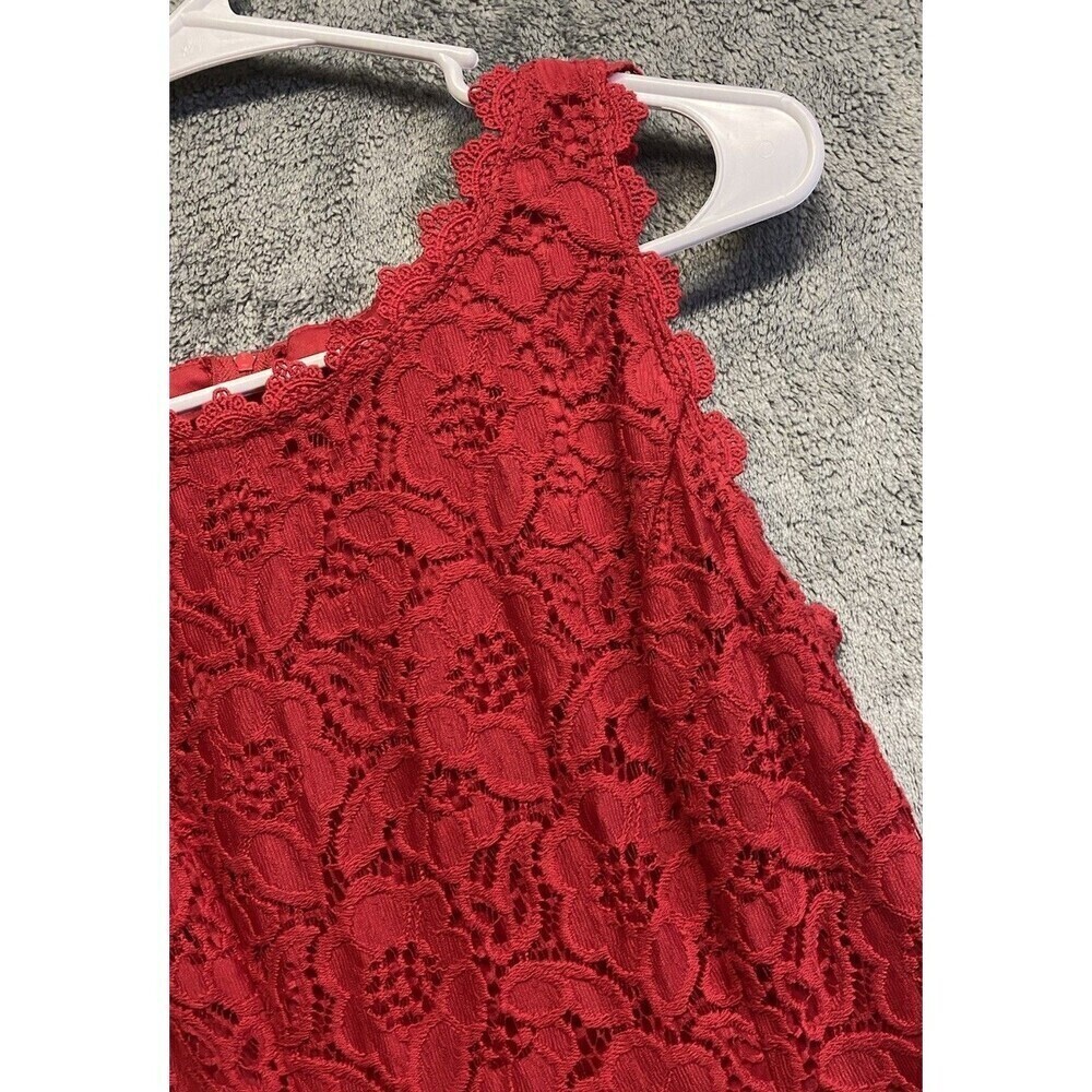 City Studio Juniors Fit & Flare Red Floral Lace Special Occasion Dress Size 11 - Picture 8 of 14